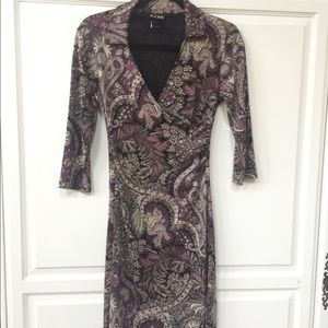BCBG Paris Paisley Wrap Dress XS